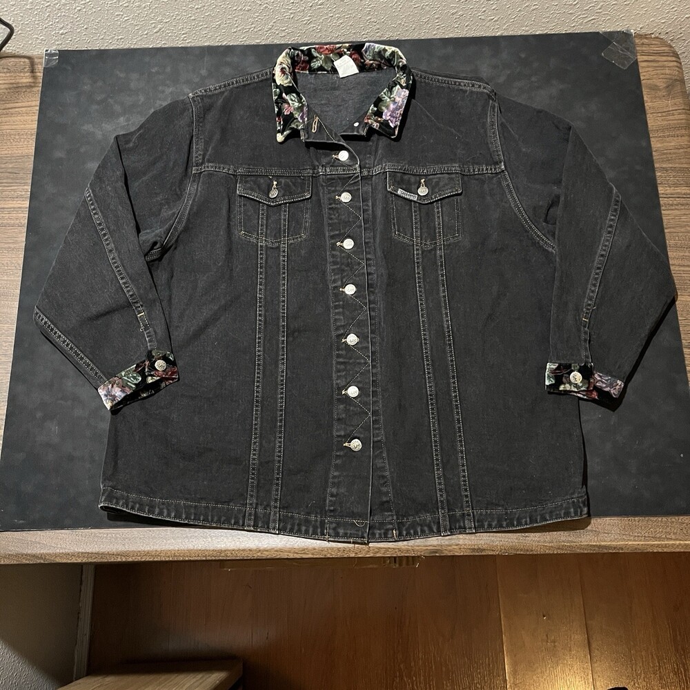 Lee Field Jacket Jelt 91-J Denim Chore Coat Black Denim Floral Barn Coat Vintage